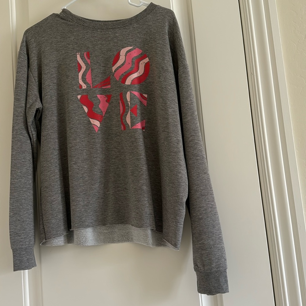 C & C California sweatshirt with L OV E in pink